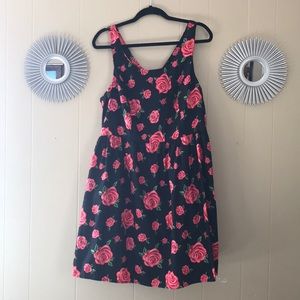 Black dress with Red Roses